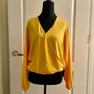 Beyond Yoga Golden Wrap Blouse NWT